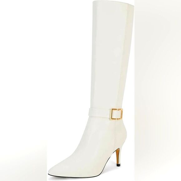 (39-2902) COUTGO Womens Knee High Boots Stiletto Heels Sz 8.5 - Picture 3 of 11